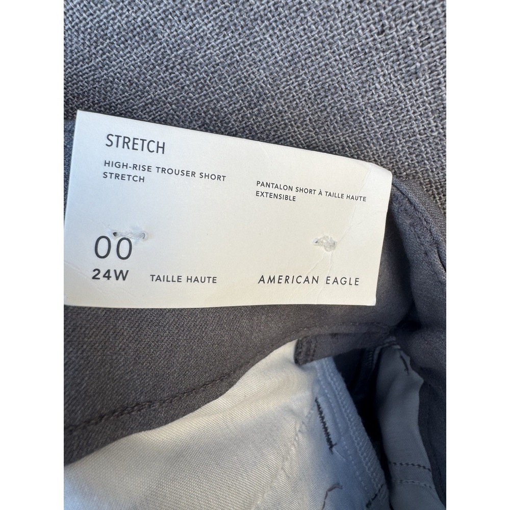 NWT American Eagle Sz 00 (24)  Gray High Rise Trouser Short - Picture 6 of 8
